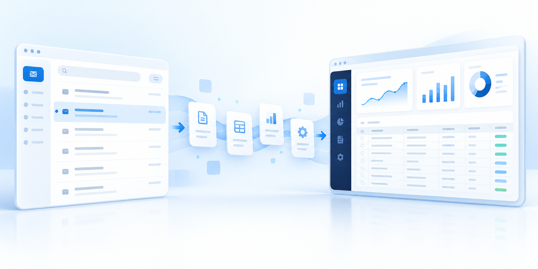 Email automation feeding data into an ERP dashboard